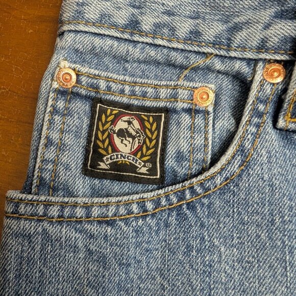 Cinch Black Label Jeans Mens 38x32 Blue Denim Light Wash Western Cowboy Loose - Picture 8 of 15